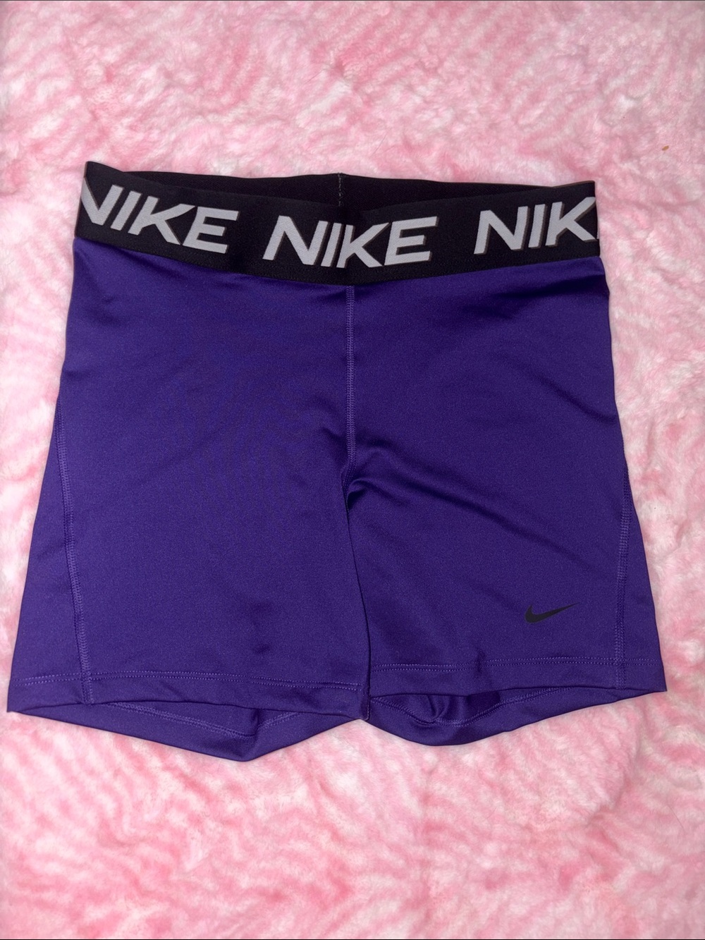 Nike Women’s Purple Bike Shorts with Black Branded Waistband